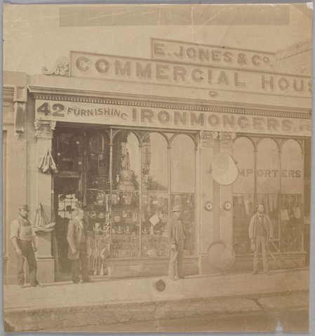 Edwin Jones & Co. Ironmongers, Commercial House 40-42 Gertrude Street, Fitzroy, 1861–62