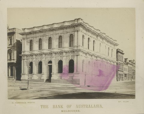 The Bank of Australasia, Melbourne, c. 1876