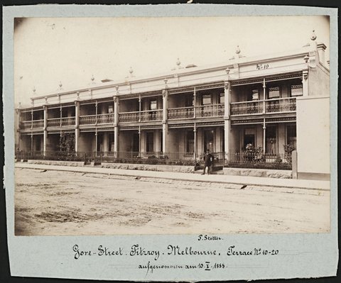 Gore Street, Fitzroy, Melbourne, Terrace no. 10-20, 1888