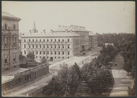 Government offices and Treasury Gardens [Melbourne, Vic.], 1870–80