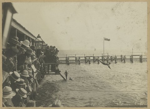 Swimming carnival at St. Kilda, c. 1914