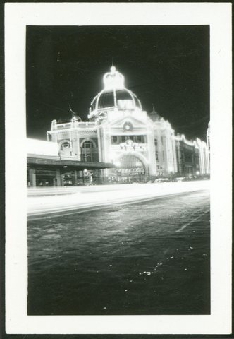 [Flinders Street Station at night], 1954