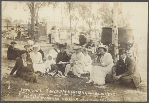 Patriots at Footscray honoring and aiding the Belgian warriors, 1915