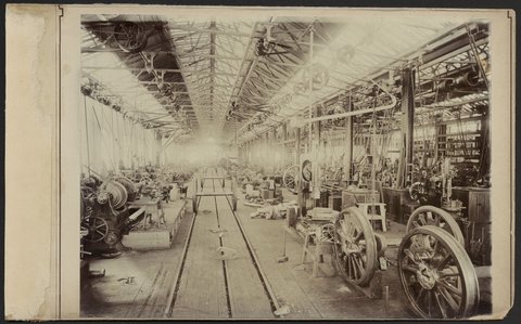 Railway workshop, possibly Newport, Victoria, 1900?