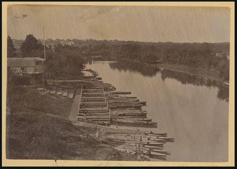 View on the Yarra from Princes Bridge, [Melbourne, Vic.], c. 1870