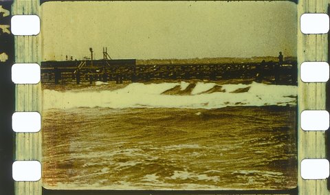 Views of the beach diving board and baths at Williamstown Victoria, 1930–34
