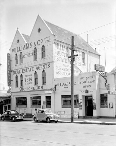 Williams & Company, estate agents at 157-161 Toorak Road, South Yarra, 1953