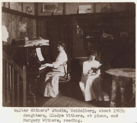 Walter Withers' studio, Heidelberg, about 1903, c. 1903