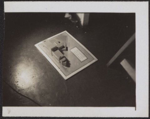Architectural scale models of the Melbourne Dental Hospital resting on a trestle table, 1940–54