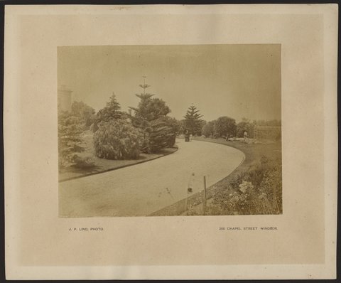 Path through grounds of Goathland, St. Kilda, Victoria, 1888?