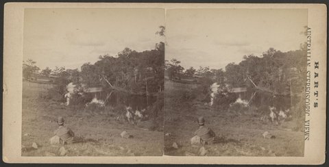 View of the Yarra River and farmland, 1885