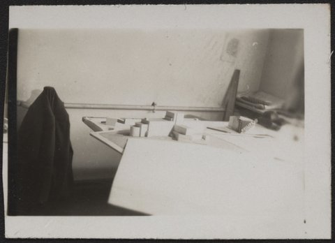 Architectural scale models of the Melbourne Dental Hospital resting on a trestle table, 1940–54