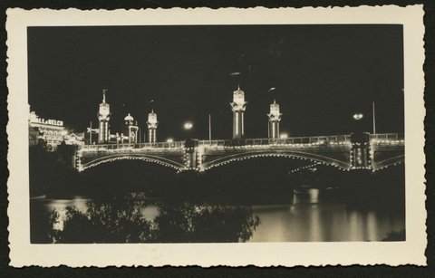 Princes Bridge at night, Melbourne, 1930–50