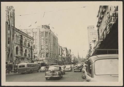 Bourke Street during the Royal Visit, Melbourne, 1954