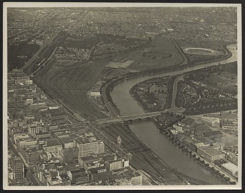 Aerial view of Melbourne, Victoria, 1920–25