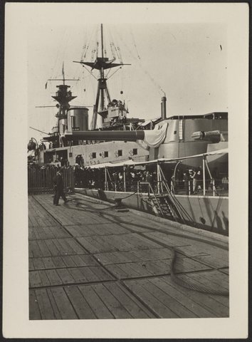 Public visit to Princes Pier, Port Melbourne, to see naval ships of the Special Service Squadron during their stay in Port Philip, 1924
