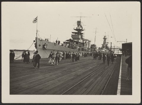 Public visit to Princes Pier, Port Melbourne, to see naval ships of the Special Service Squadron during their stay in Port Philip, 1924