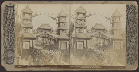 The Chinese Arch, Swanston Street, 1901