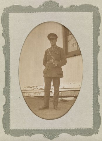 Unidentified Australian soldier, Ascot Vale Camp, Victoria, 1914–18