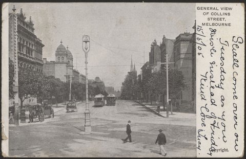 General view of Collins Street, Melbourne, 1905?