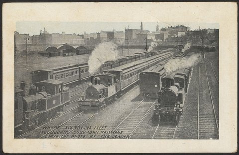 Where six trains meet, Melbourne suburban railways, 1900–30