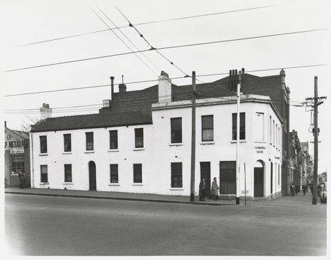 La Trobe Street - south side, at corner with Exhibition Street, 1950