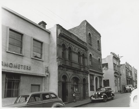 Little Lonsdale Street - north side, looking to McCormac Place corner, 1950