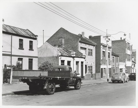 La Trobe Street - south side, looking west from corner, 1950