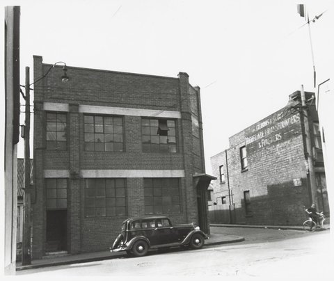 Little Lonsdale Street - north side, looking at Burton Street corner, 1950
