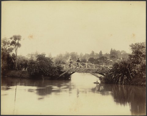 Rustic bridge, Botanical Gardens, Melbourne, 1888?