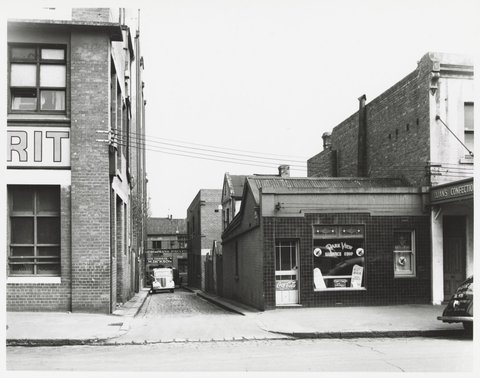 Spring Street - west side, looking down Surry Place, 1950