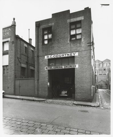 Little Lonsdale Street - south side, at corner with Griffin Lane, 1950