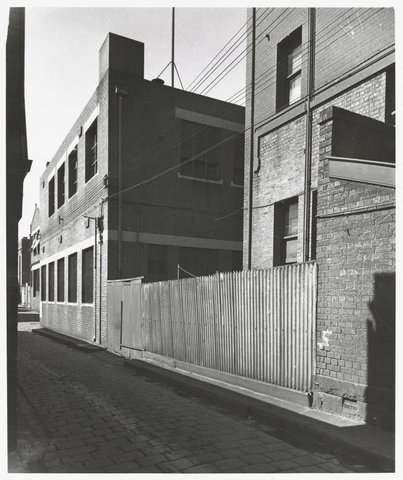 Griffin Lane - east side, near corner of Little Lonsdale Street, 1950
