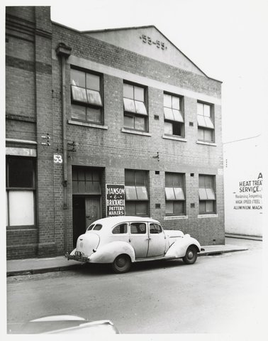 Little Lonsdale Street - south side, no. 53, Hanson and Bricknell, pattern makers, 1950