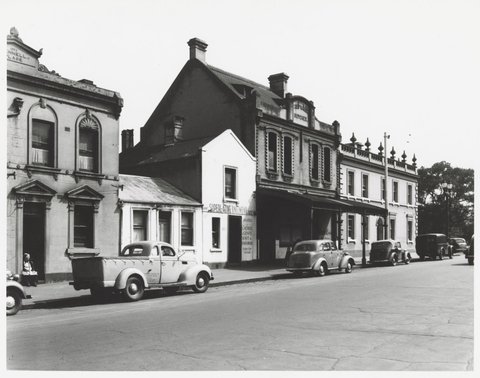 Spring Street - west side, looking to corner with La Trobe Street, 1950