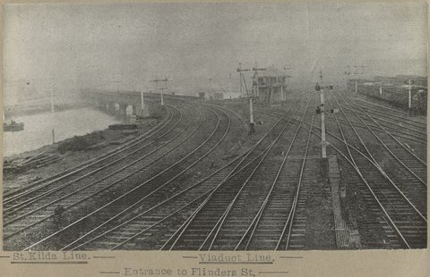 St.Kilda Line. Viaduct line. Entrance to Flinders St, 1905–28
