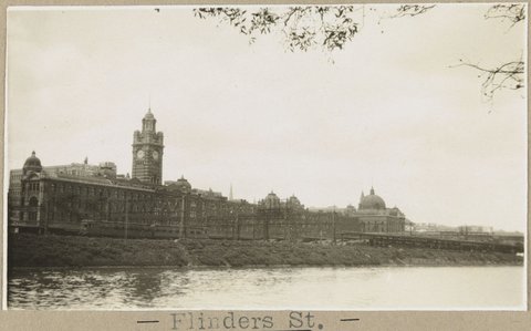 Flinders St. [From across the river.], c. 1915