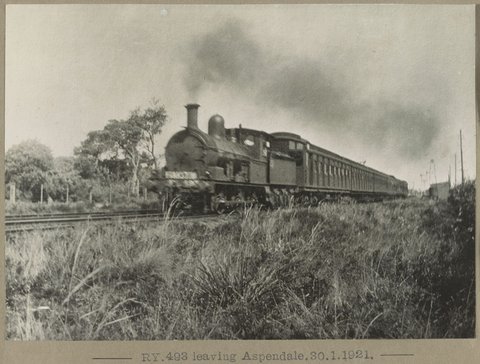 RY.493 leaving Aspendale, 1921