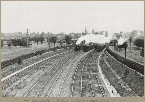 Approaching Richmond before electrification, 1905–28