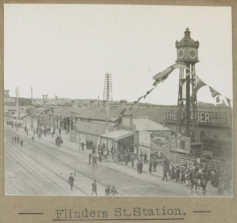 Flinders St.Station. [From across the street looking at the Clock Tower.], 1905–28