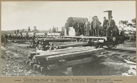 Contractor's ballast train Ringwood, 1905–28