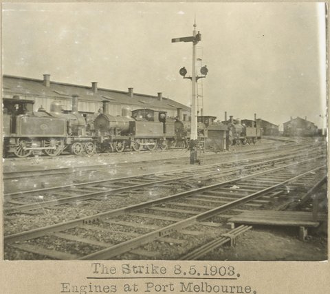 The Strike 8.5.1903. Engines at Port Melbourne