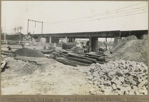Alterations to bridge at Flemington, 1929