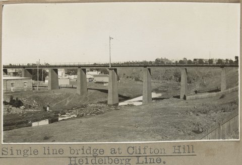 Single line bridge at Clifton Hill Heidelberg Line, 1926