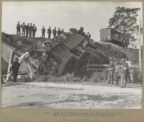 EE 478. Derailment at Ringwood, 1908