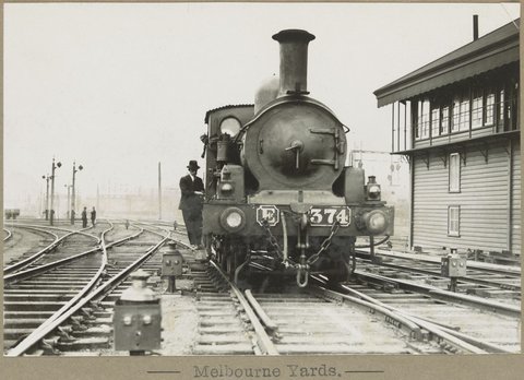 Melbourne Yards. [Engine E.374. viewed from front.], 1905–28