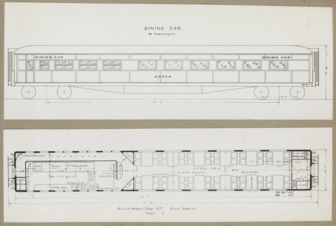 DINING CAR. 48 Passengers. "AVOCA." Built at Newport Shops, 1927