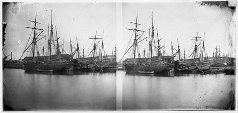 View of the Melbourne Wharf, 1860?