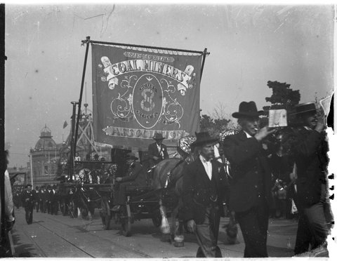 Eight Hour Day Procession, Spring Street, Melbourne, 1890–1910