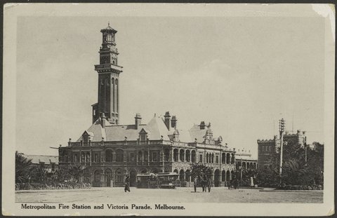 Metropolitan Fire Station and Victoria Parade, Melbourne, c. 1913